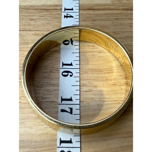 Marc Jacobs Gold Tone Bangle Bracelet With Braided Etched Design - 7" Medium Fit - Picture 9 of 16